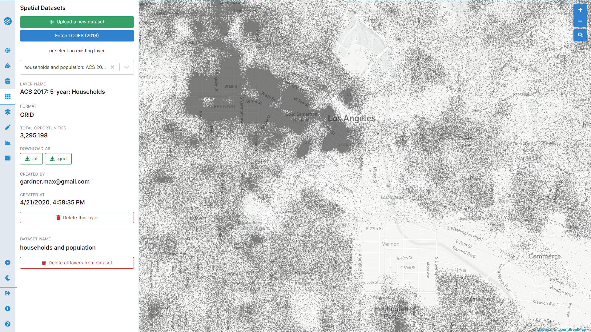 Spatial dataset download